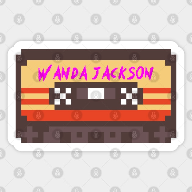 Wanda Jackson 8bit Cassette Tape Sticker by terilittleberids